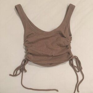 Zara top | Adjustable brown Zara top | Draw string brown tank top